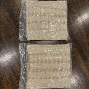 Set of Two Beige Decorative Pillow Covers